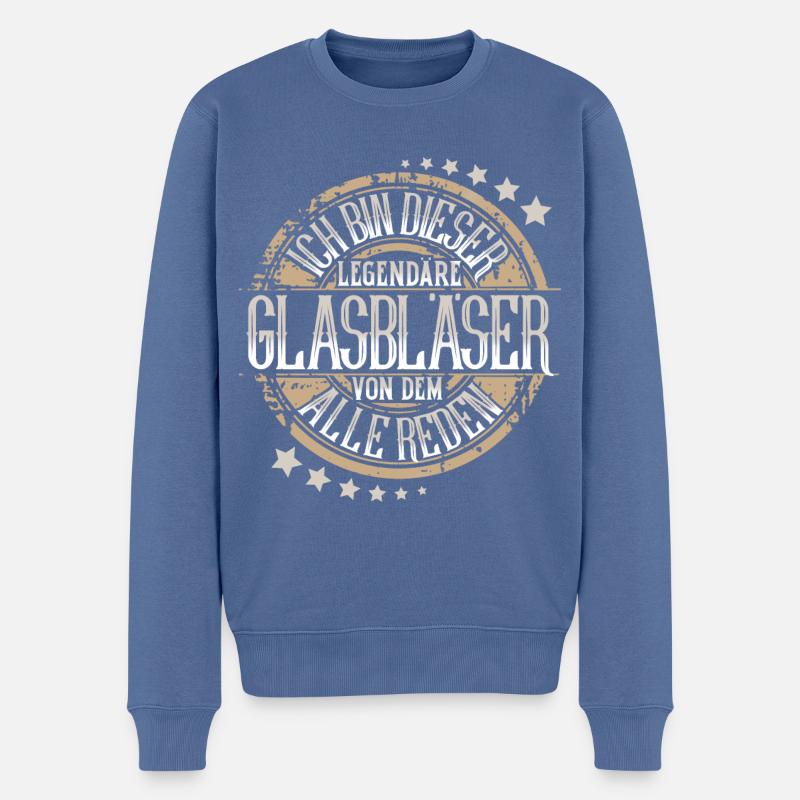 Glasbläser - Männer Premium Bio Pullover - Taubenblau