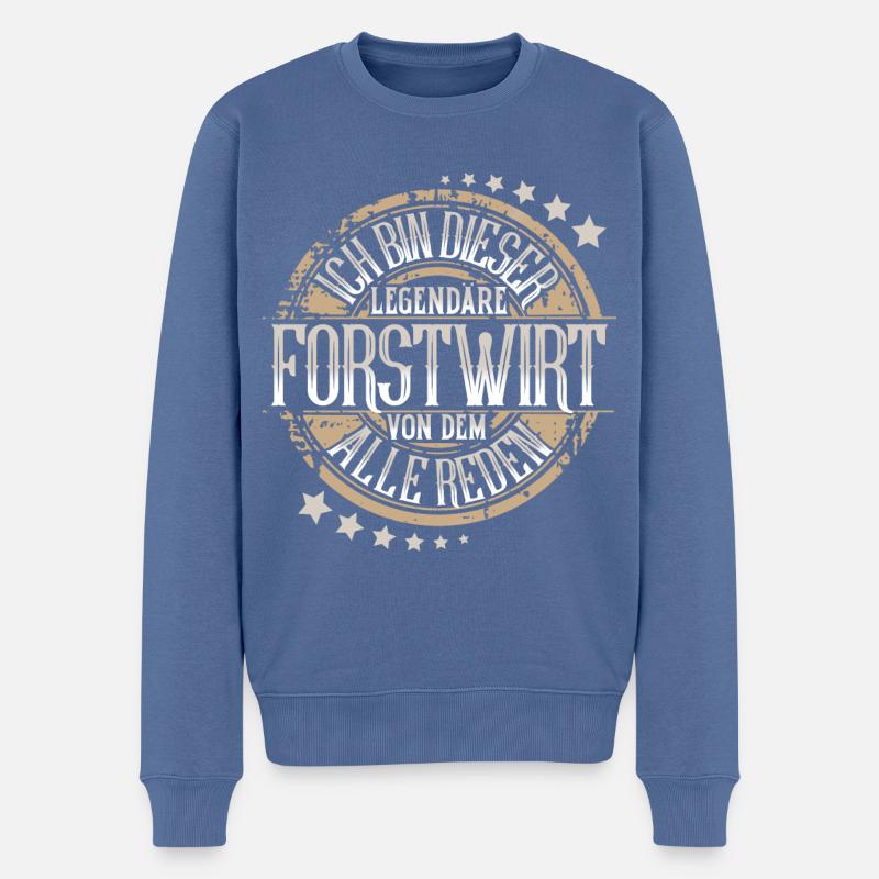 Forstwirt - Männer Premium Bio Pullover - Taubenblau