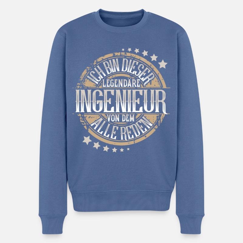 Ingenieur - Männer Premium Bio Pullover - Taubenblau