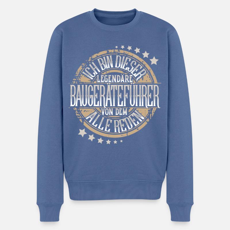 Baugeräteführer - Männer Premium Bio Pullover - Taubenblau