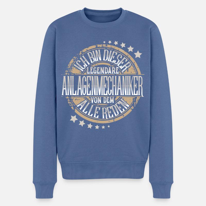 Anlagenmechaniker - Männer Premium Bio Pullover - Taubenblau