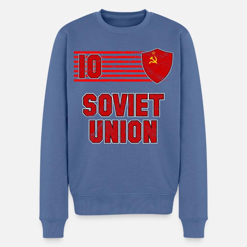 Sowjetunion Fußball Mannschaft - Männer Premium Bio Pullover - Taubenblau