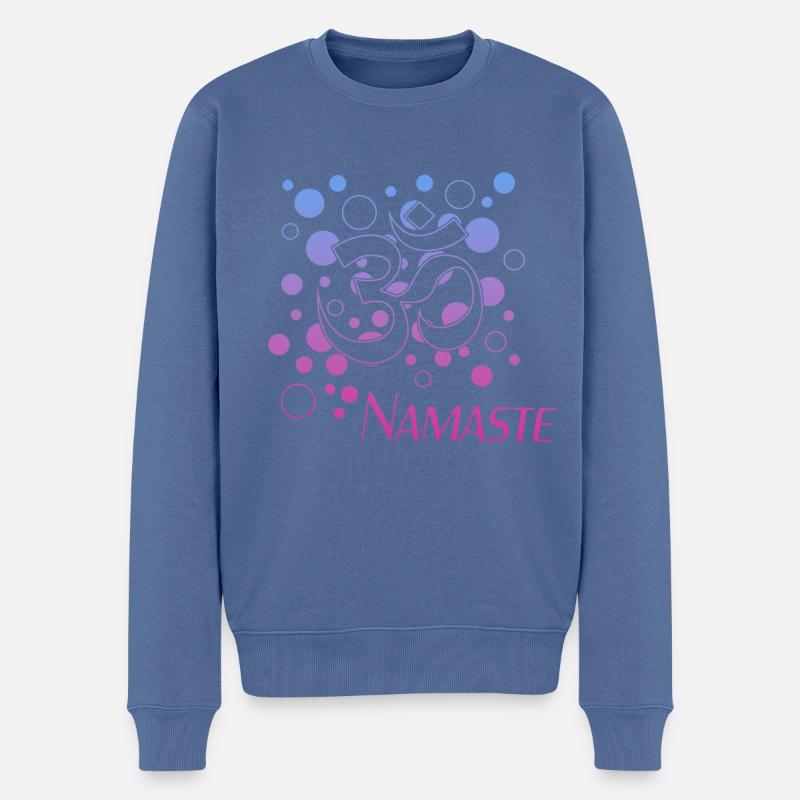 Namaste - Männer Premium Bio Pullover - Taubenblau