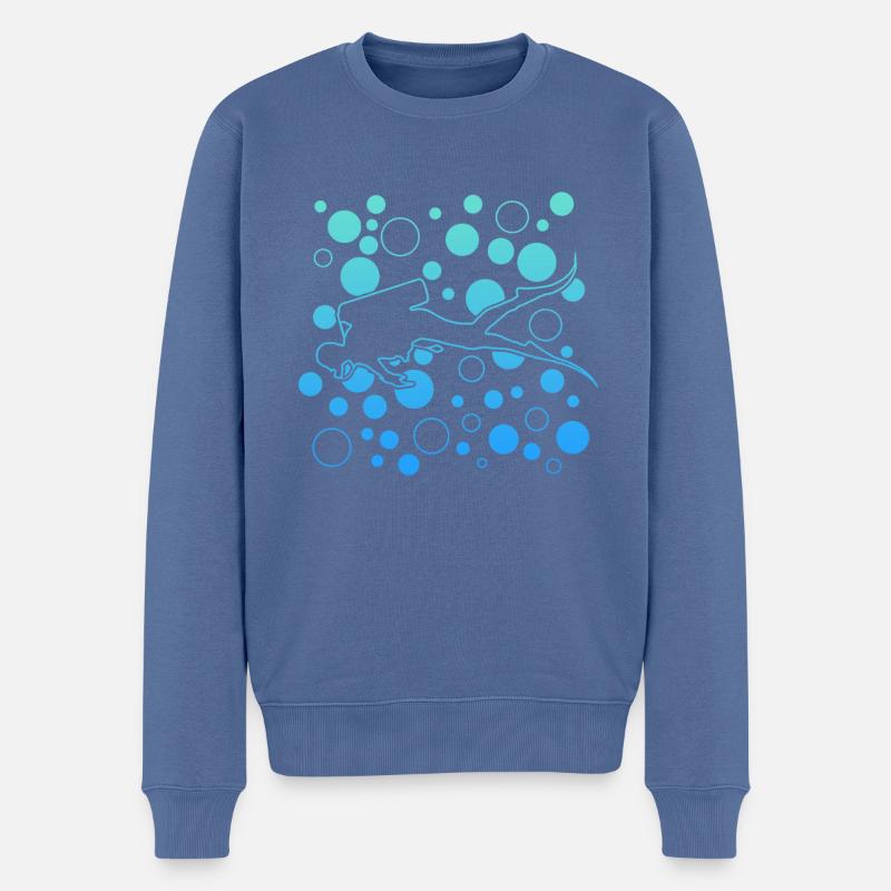 Diving, Tauchen, Scuba Diver - Männer Premium Bio Pullover - Taubenblau