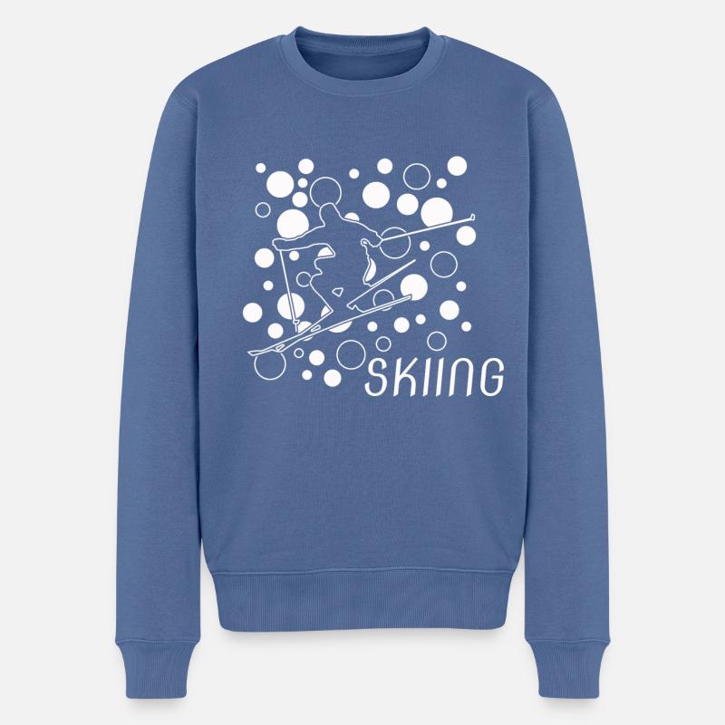 Skiing Ski ski - Männer Premium Bio Pullover - Taubenblau