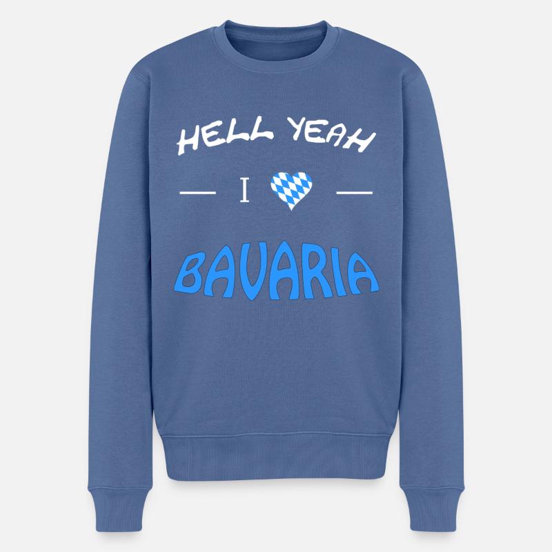 I love Bavaria - Männer Premium Bio Pullover - Taubenblau