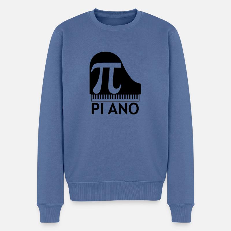 Pi ano - Männer Premium Bio Pullover - Taubenblau