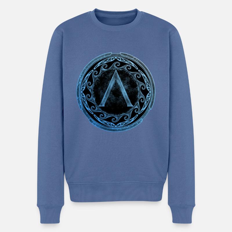 Sparta Symbol - Männer Premium Bio Pullover - Taubenblau