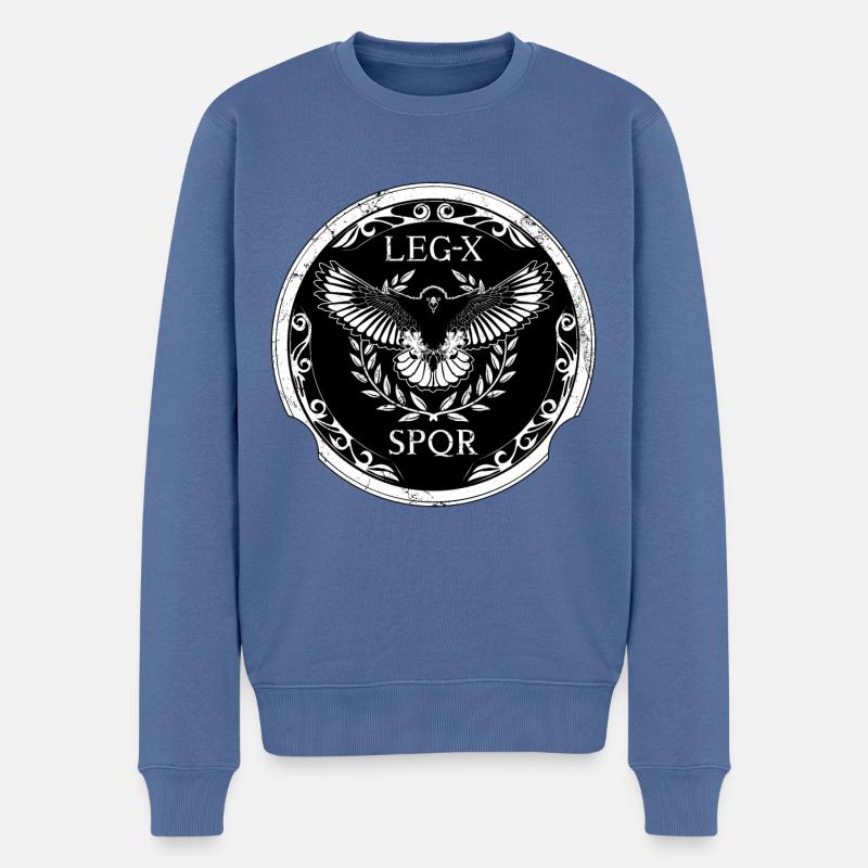 SPQR - Männer Premium Bio Pullover - Taubenblau