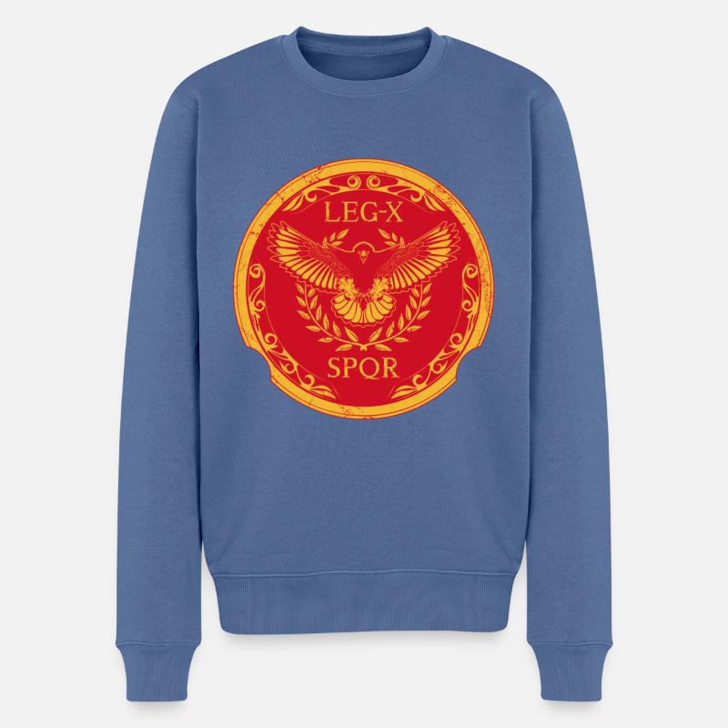 SPQR - Männer Premium Bio Pullover - Taubenblau