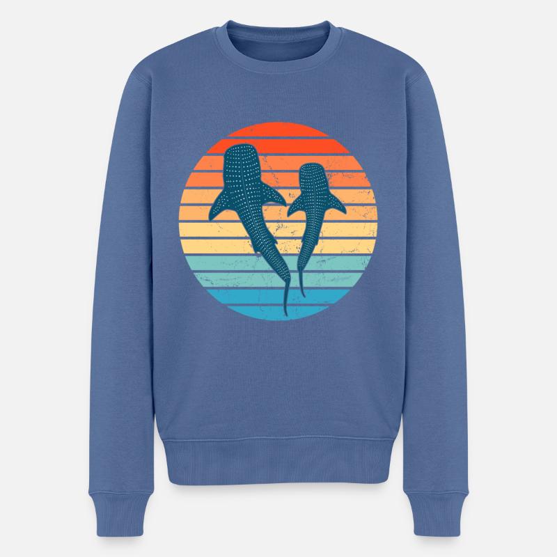 Requin-baleine - Pull Premium bio Homme - bleu pigeon