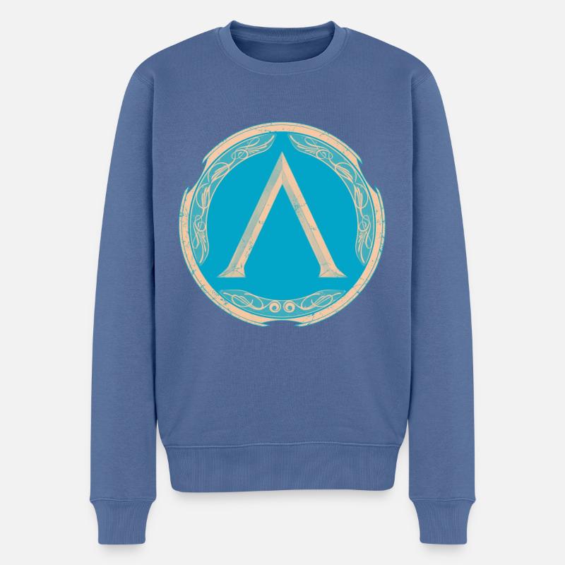 Sparta Krieger - Männer Premium Bio Pullover - Taubenblau