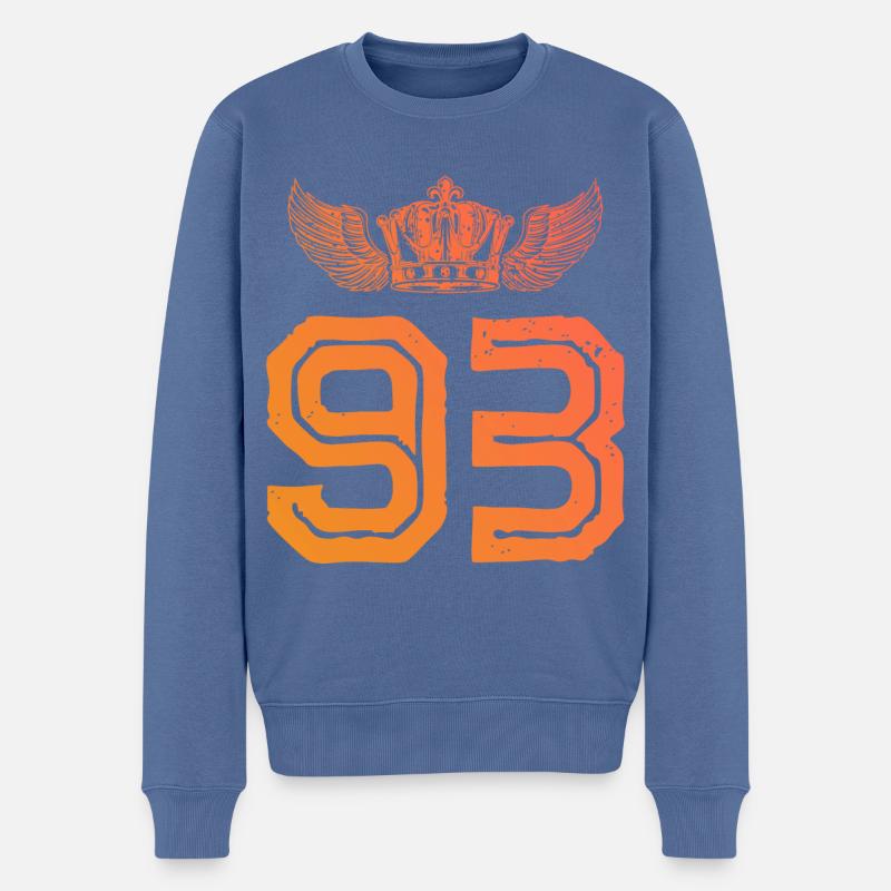 93 Couronne numérique - Pull Premium bio Homme - bleu pigeon