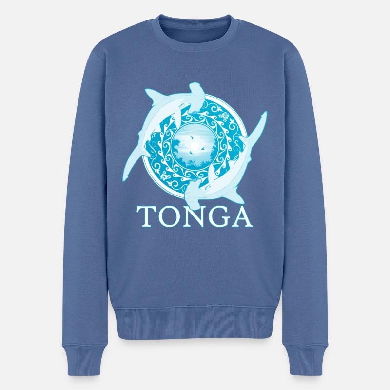 Hammerhaie Tonga Pride - Männer Premium Bio Pullover - Taubenblau