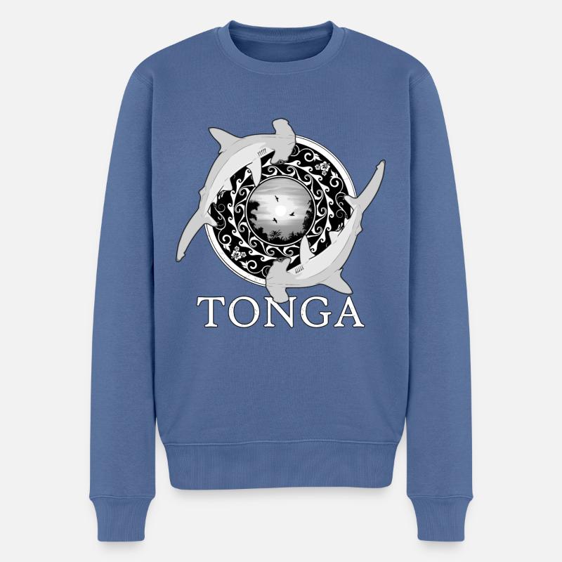 Hammerhaie Tonga Pride - Männer Premium Bio Pullover - Taubenblau