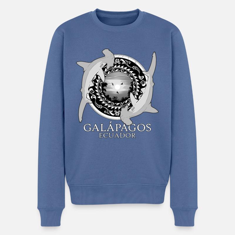 Hammerhai Galápagos Ecuador - Männer Premium Bio Pullover - Taubenblau