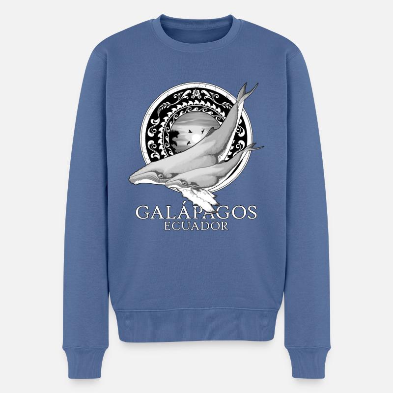 Baleines à bosse Galápagos Équateur - Pull Premium bio Homme - bleu pigeon
