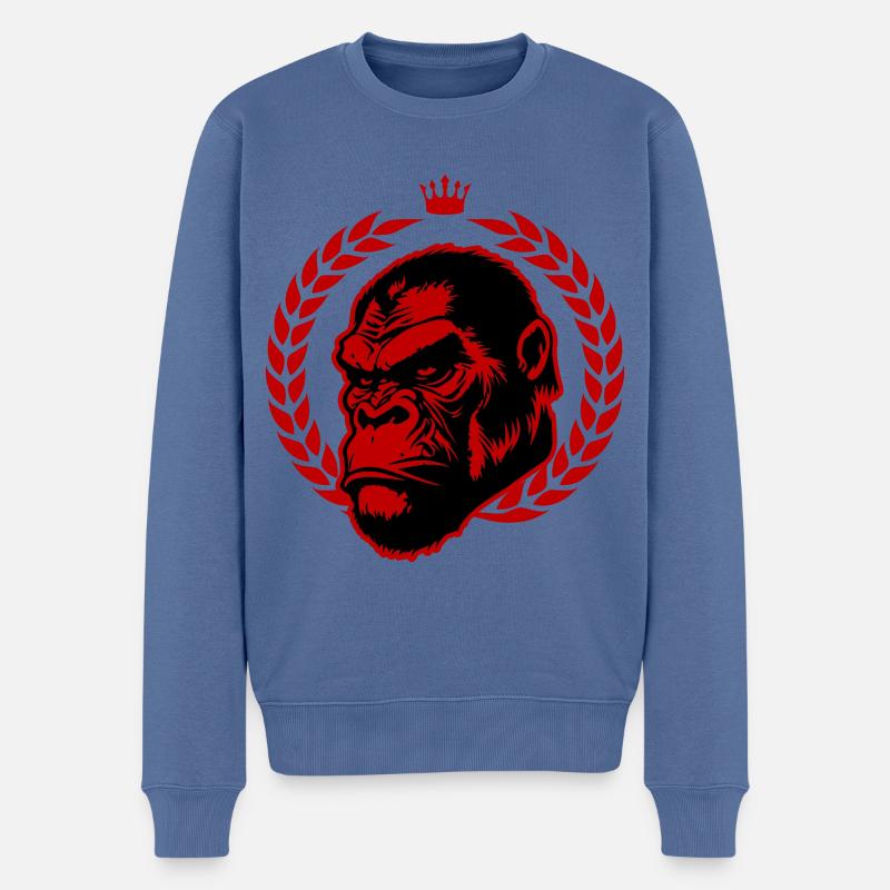 Tête de gorille - Pull Premium bio Homme - bleu pigeon