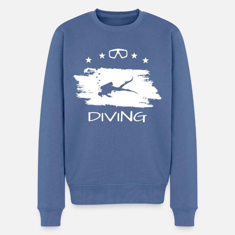 Diving - Männer Premium Bio Pullover - Taubenblau