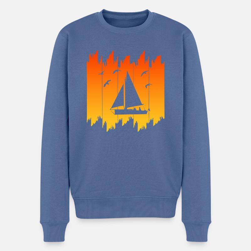 segeln - Männer Premium Bio Pullover - Taubenblau