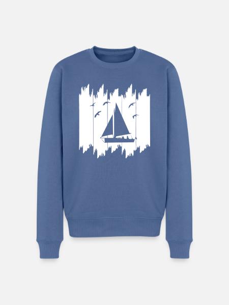 Segeln - Männer Premium Bio Pullover - Taubenblau