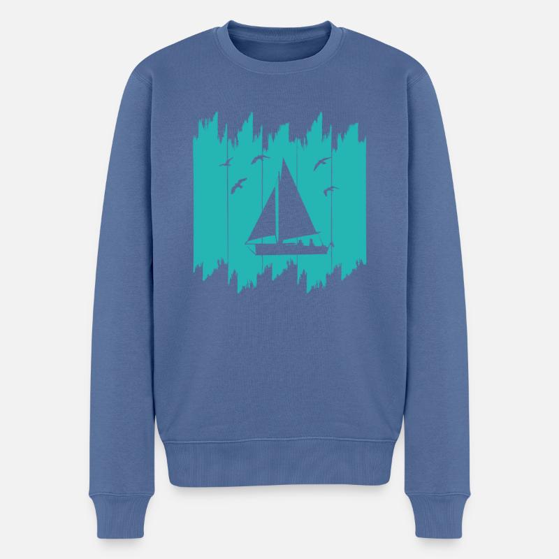 Segeln - Männer Premium Bio Pullover - Taubenblau