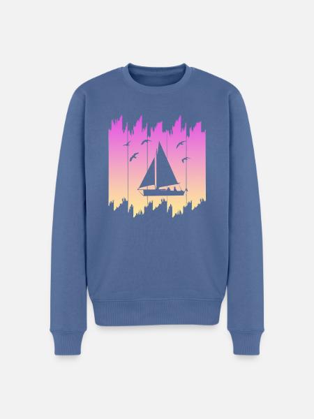 Segeln - Männer Premium Bio Pullover - Taubenblau