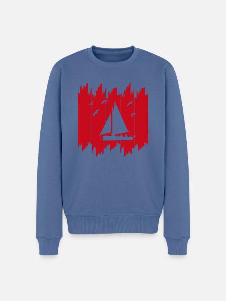 Segeln segeln - Männer Premium Bio Pullover - Taubenblau