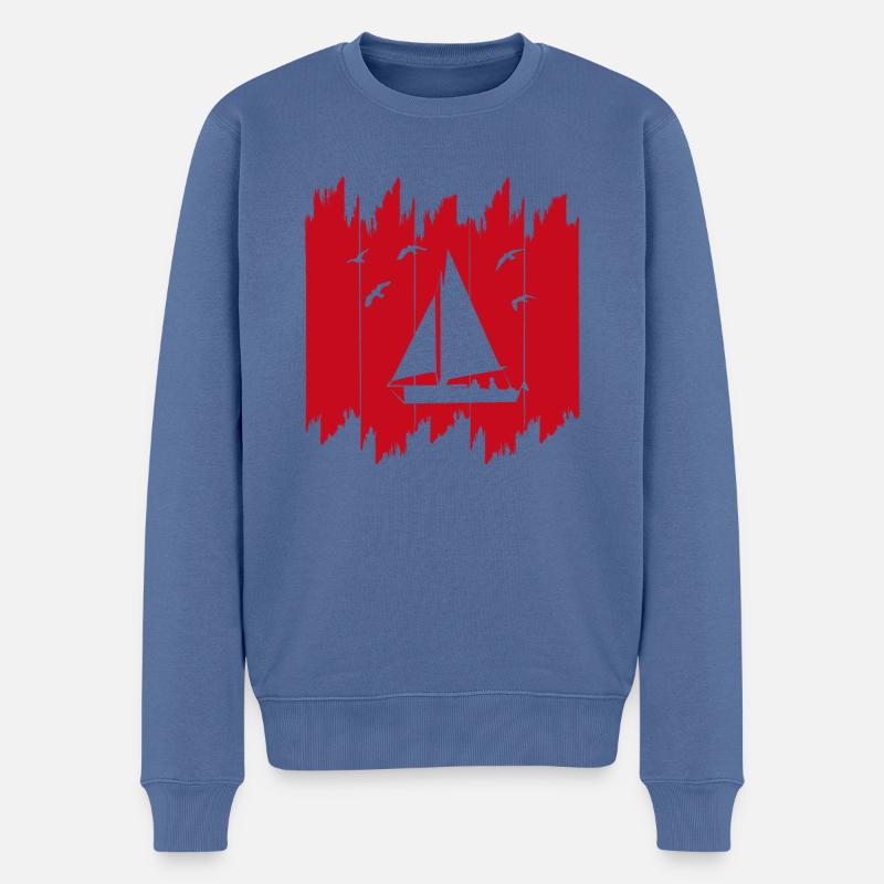 Segeln segeln - Männer Premium Bio Pullover - Taubenblau