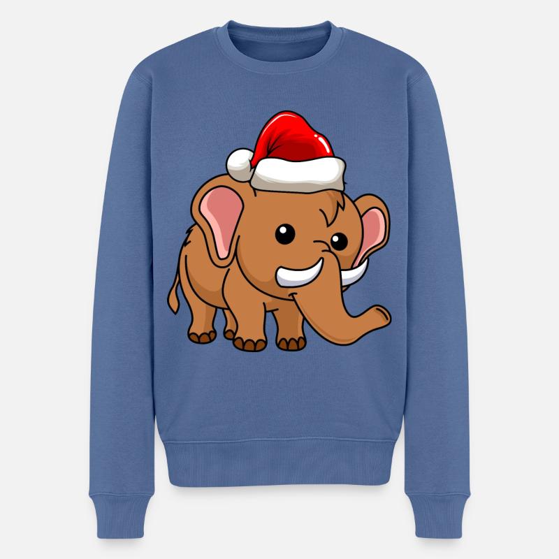 Mammut Comic Weihnachten - Männer Premium Bio Pullover - Taubenblau