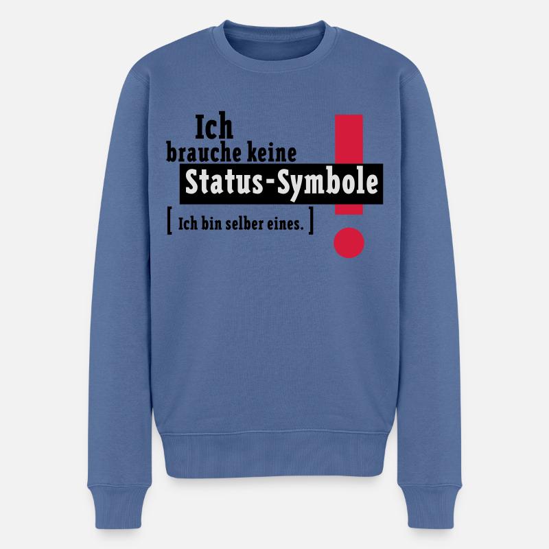 Status-Symbol - Männer Premium Bio Pullover - Taubenblau