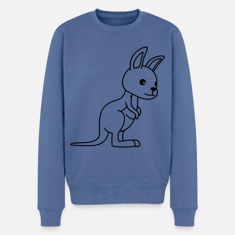 Bande dessinée Kangourou - Pull Premium bio Homme - bleu pigeon