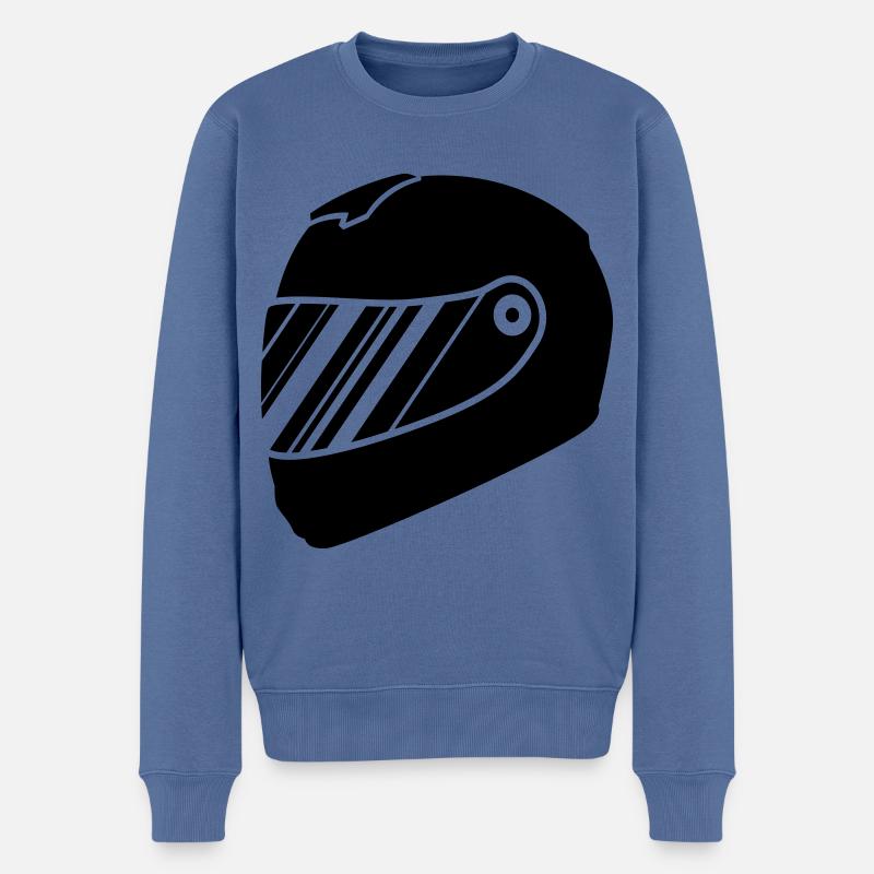 Rennfahrer helm racing - Männer Premium Bio Pullover - Taubenblau