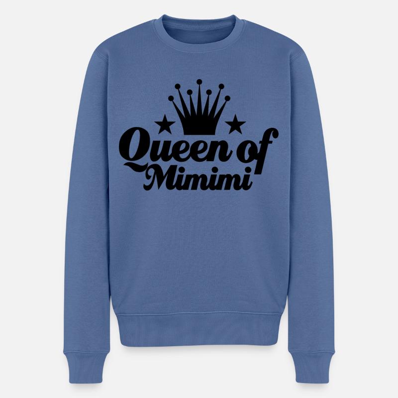Queen of Mimimi - rumheulen Spruch - Männer Premium Bio Pullover - Taubenblau