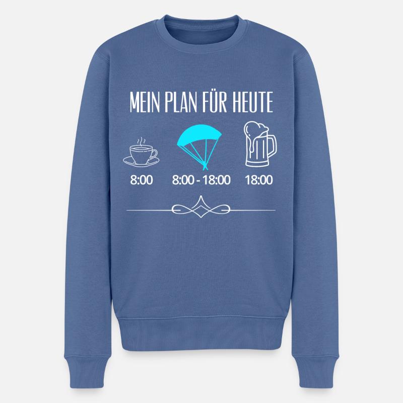 Paraglider Fallschirm Tagesplan Skydiving Funshirt - Männer Premium Bio Pullover - Taubenblau
