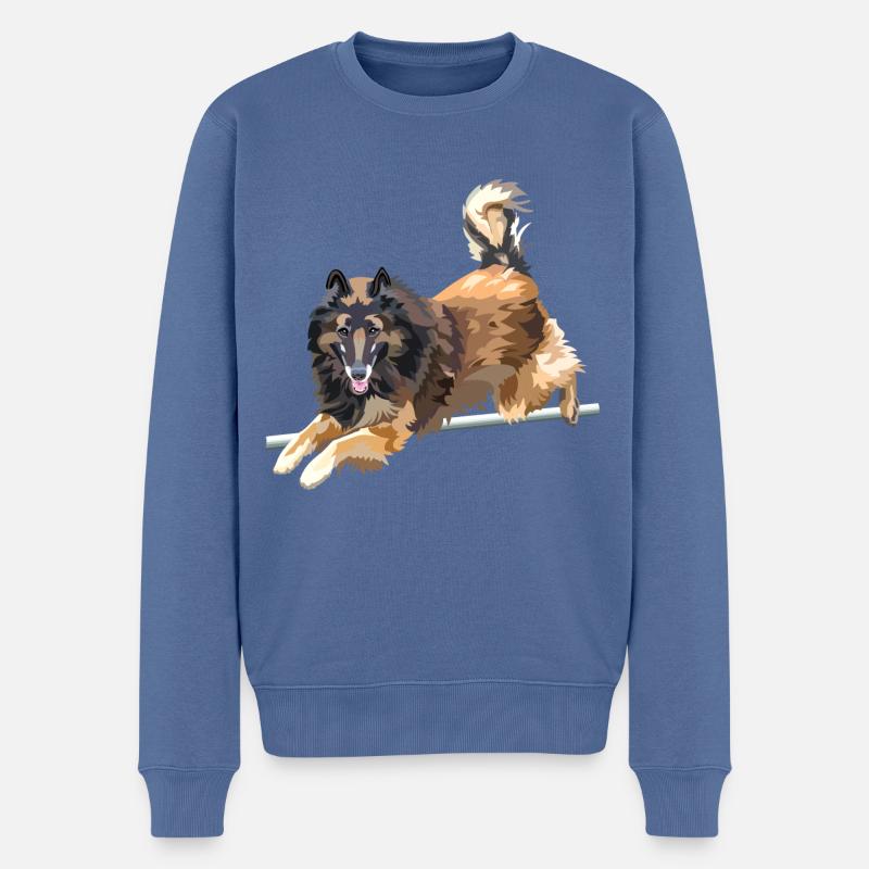 tervuren saut - Pull Premium bio Homme - bleu pigeon