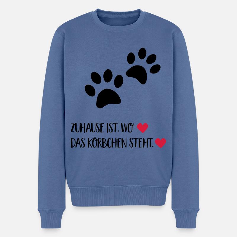 zuhauseistwokorbist - Männer Premium Bio Pullover - Taubenblau