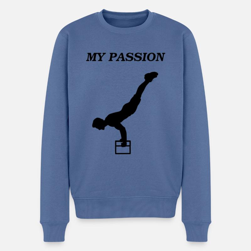 Calisthenics - Männer Premium Bio Pullover - Taubenblau