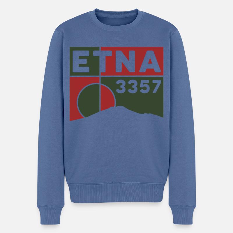 Etna Ätna Mongibello Vulkan Berg Sizilien Andenken - Männer Premium Bio Pullover - Taubenblau