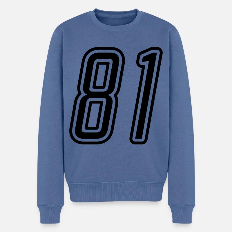 Numéro 81 - Pull Premium bio Homme - bleu pigeon