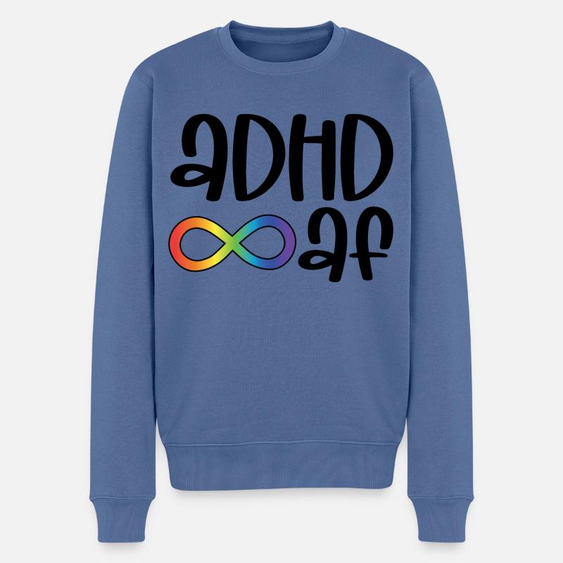 ADHS - Männer Premium Bio Pullover - Taubenblau