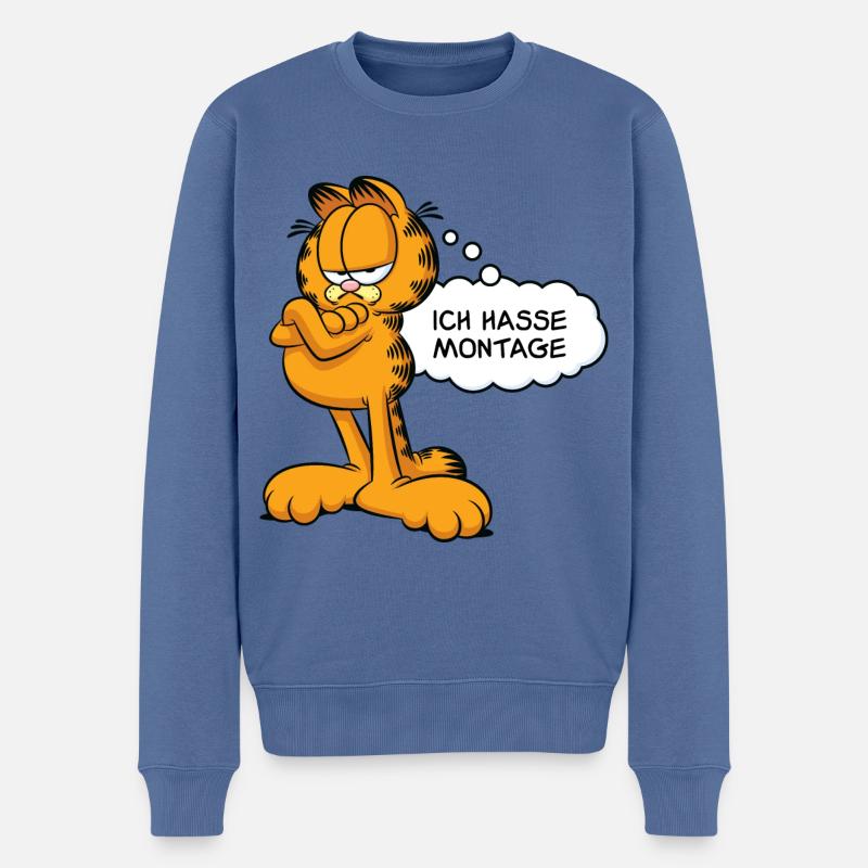 Garfield Ich Hasse Montage - Pull Premium bio Homme - bleu pigeon