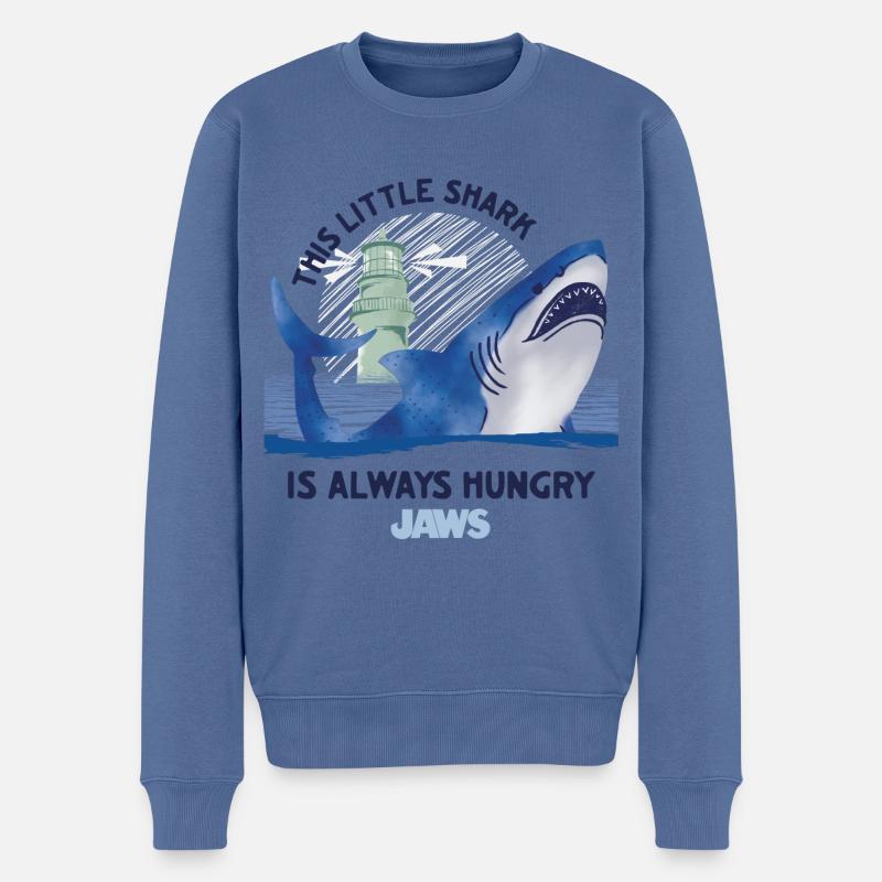 Les Dents De La Mer Jaws Always Hungry - Pull Premium bio Homme - bleu pigeon