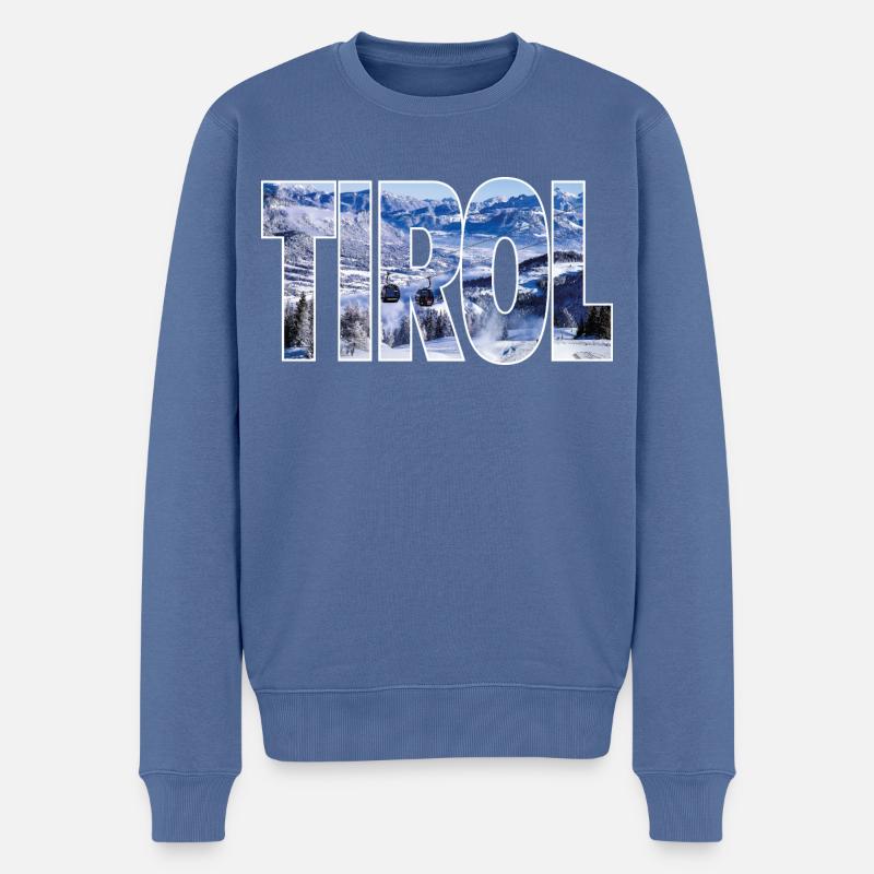 Tirol - Männer Premium Bio Pullover - Taubenblau