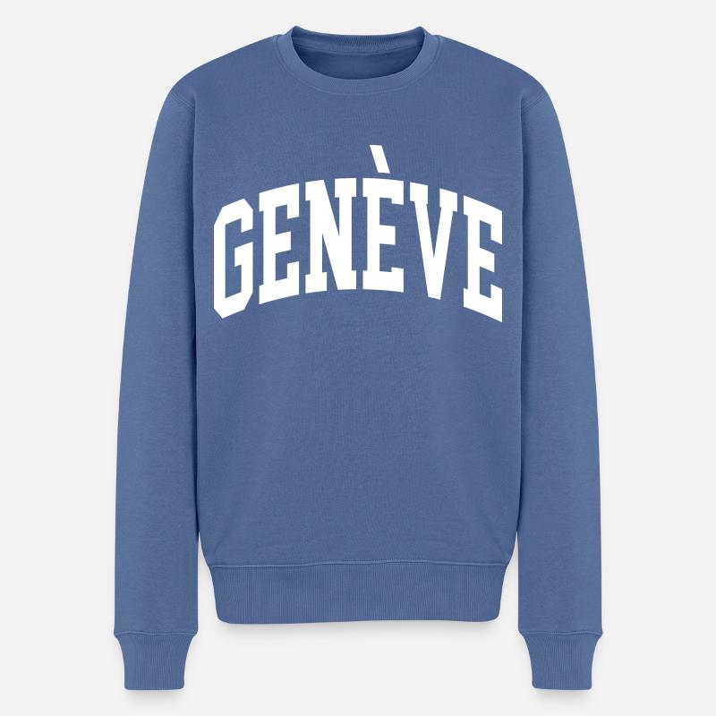 Genf - Männer Premium Bio Pullover - Taubenblau