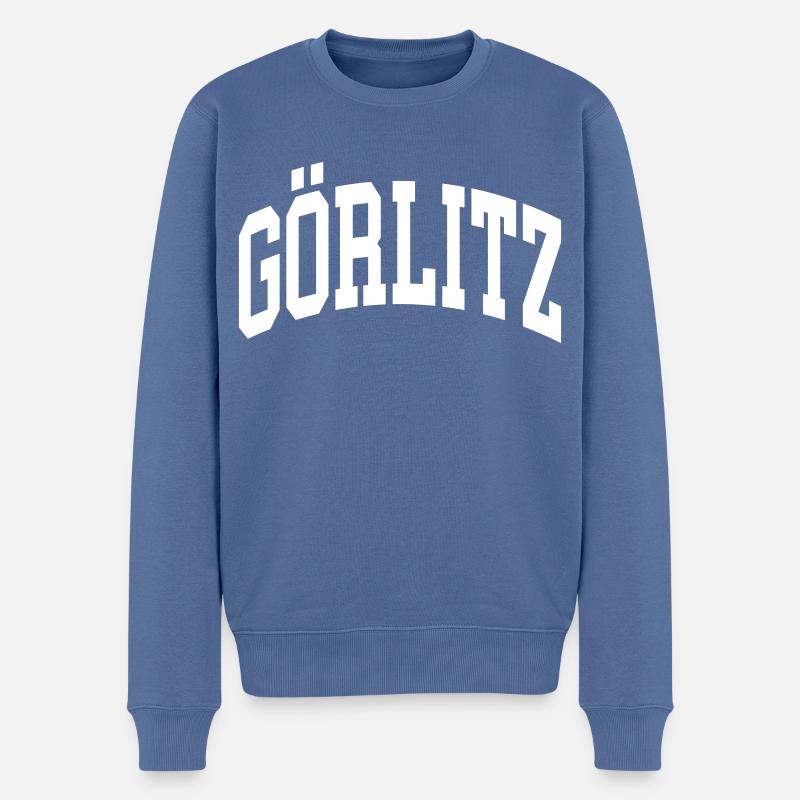 Görlitz - Männer Premium Bio Pullover - Taubenblau