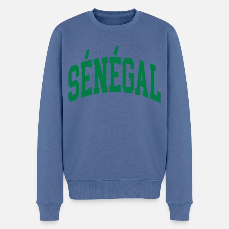 Senegal - Männer Premium Bio Pullover - Taubenblau