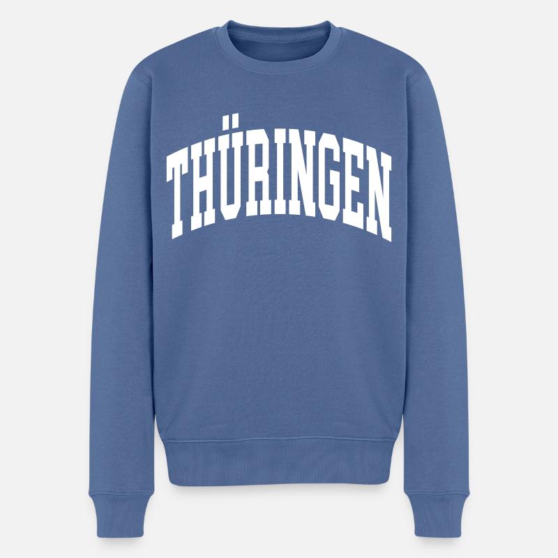 Thüringen - Männer Premium Bio Pullover - Taubenblau