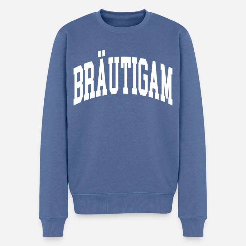 Bräutigam - Männer Premium Bio Pullover - Taubenblau