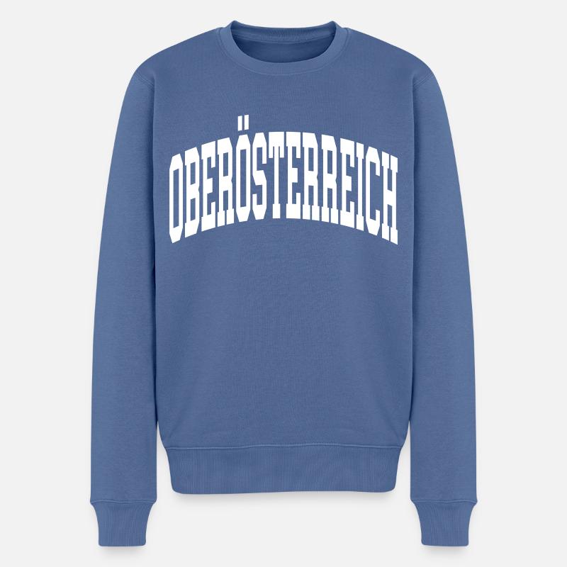 Haute-Autriche - Pull Premium bio Homme - bleu pigeon